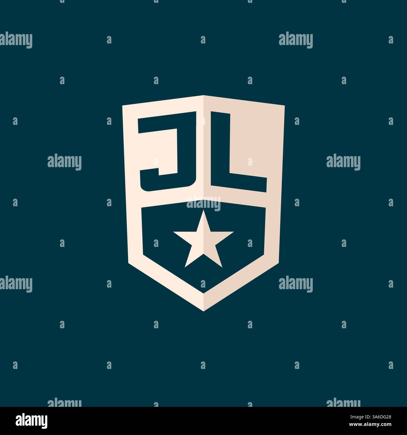 Ursprüngliches JL-Logo Sternschild-Symbol mit einfacher Design-Vektorgrafik Stock Vektor