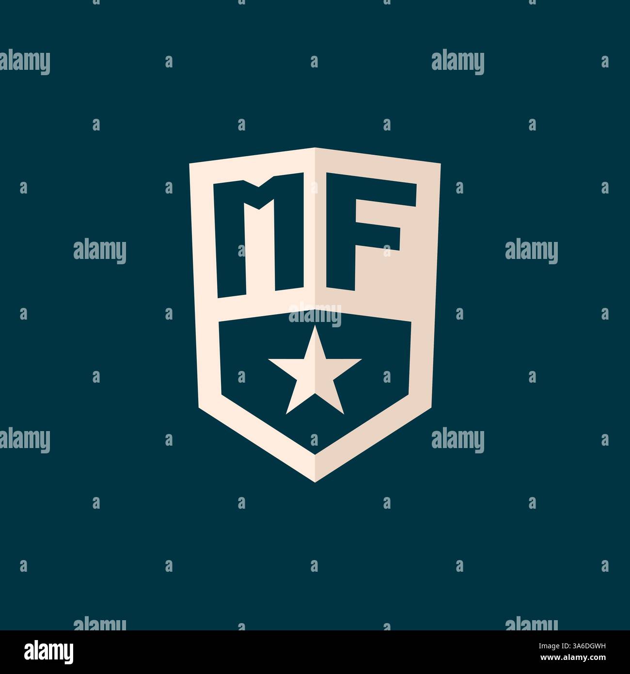 Ursprüngliches MF-Logo-Sternschild-Symbol mit einfacher Design-Vektorgrafik Stock Vektor
