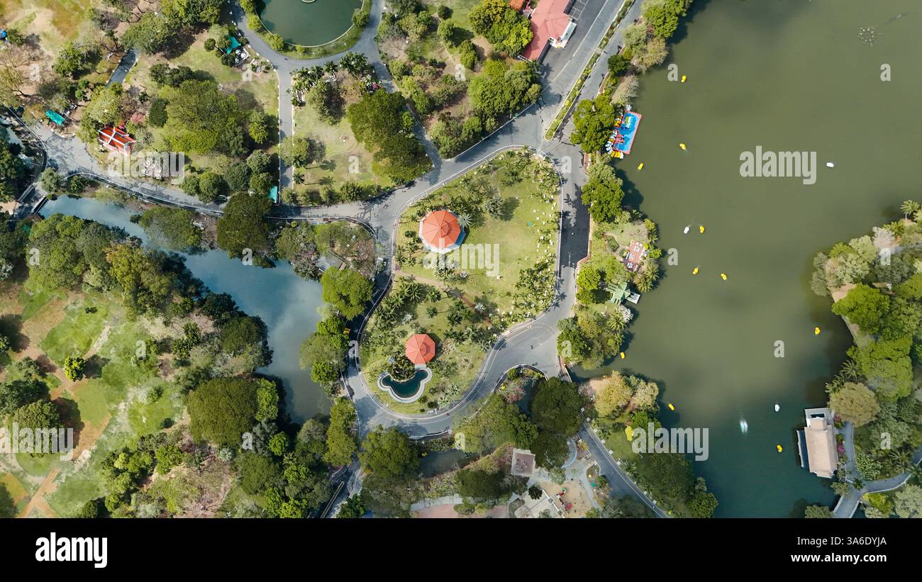 Lumphini Park, Bangkok (Drohnenaufnahme) Stockfoto