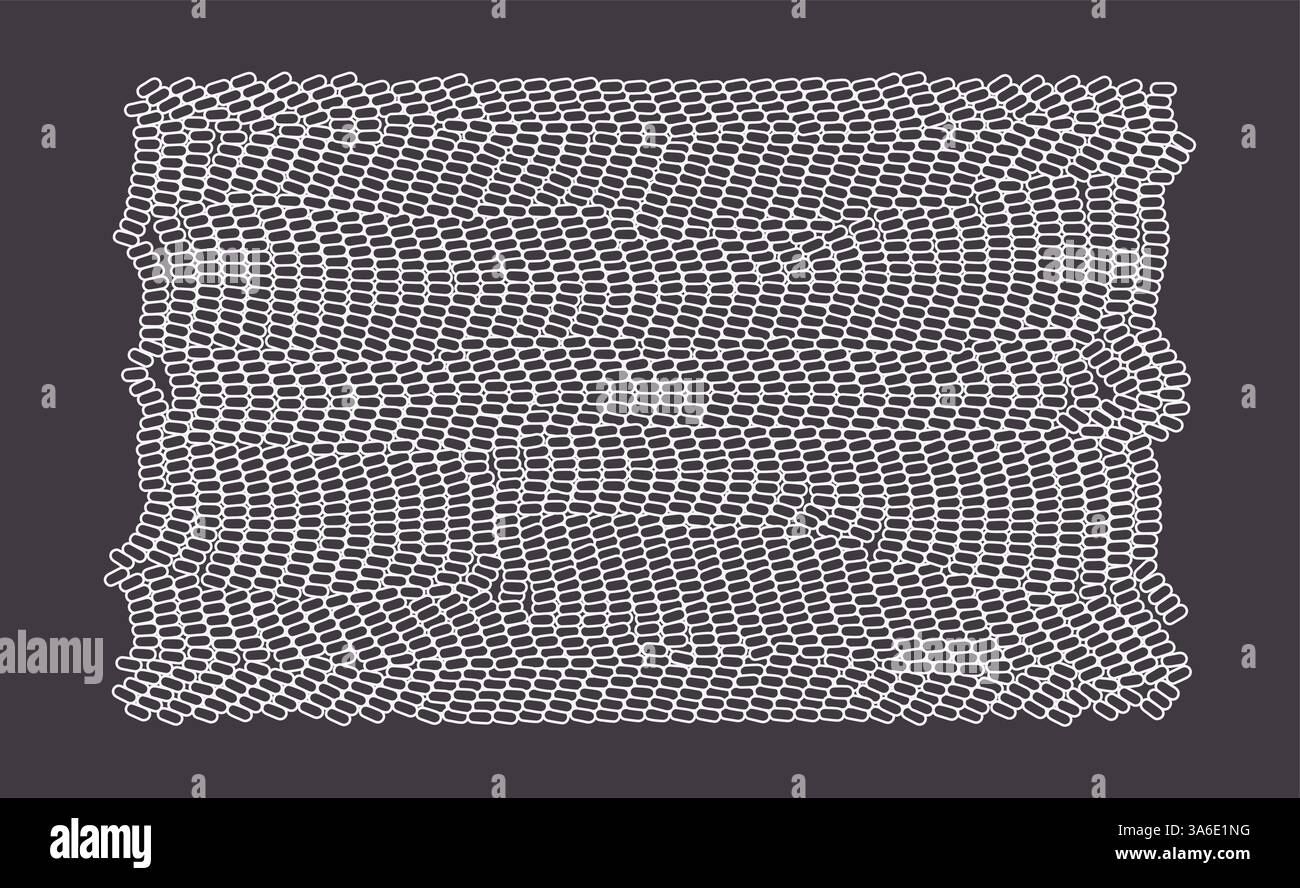 Schwarze und weiße Textur. Unregelmäßige Arrays oder Matrix der zufälligen Ovale. Vector Illustration für Druck-, Textil-, Gewebe-, Verpackung, Umhüllung oder Decken. Stock Vektor