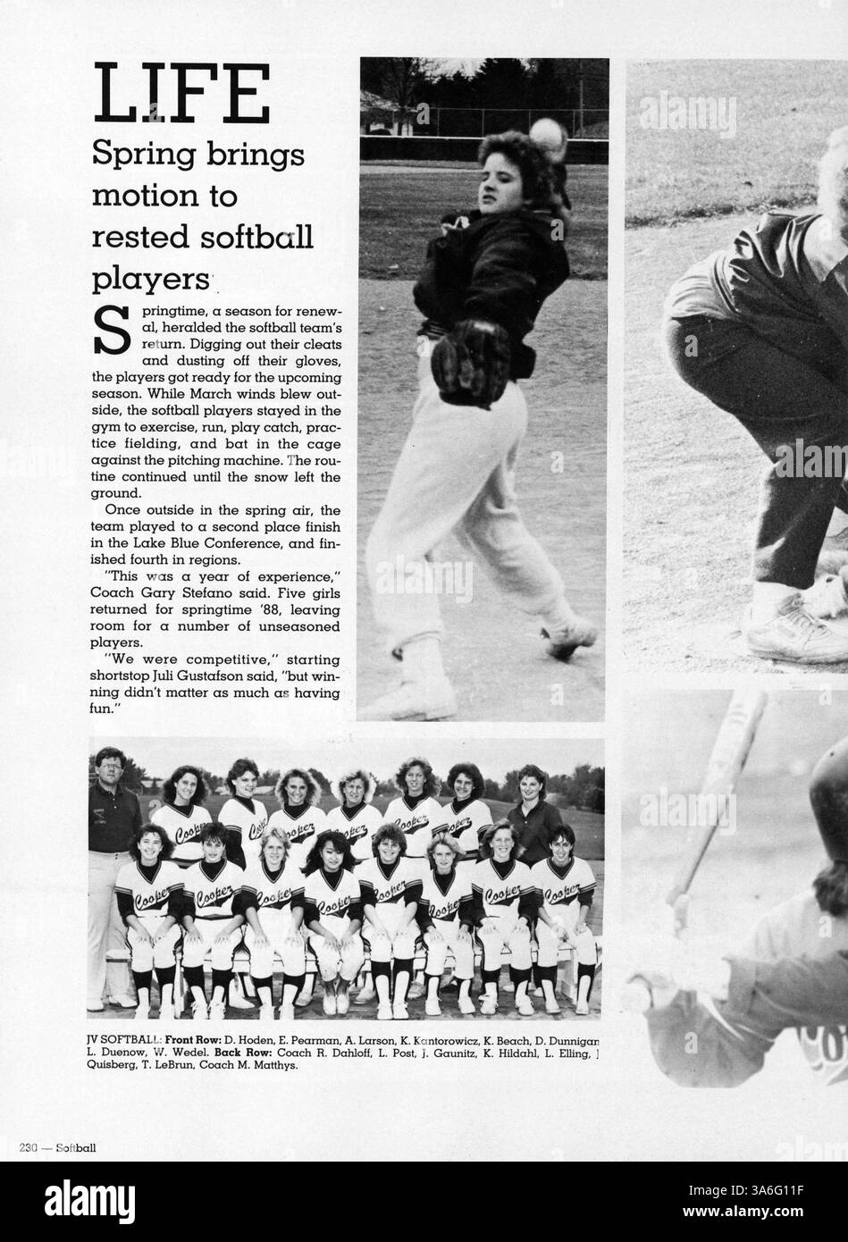 Talons '88 dokumentiert die akademischen, sportlichen und außerschulischen Höhepunkte des Schuljahres 1987-1988 an der Cooper High School, einschließlich der Beiträge von Studenten und Dozenten. Stockfoto