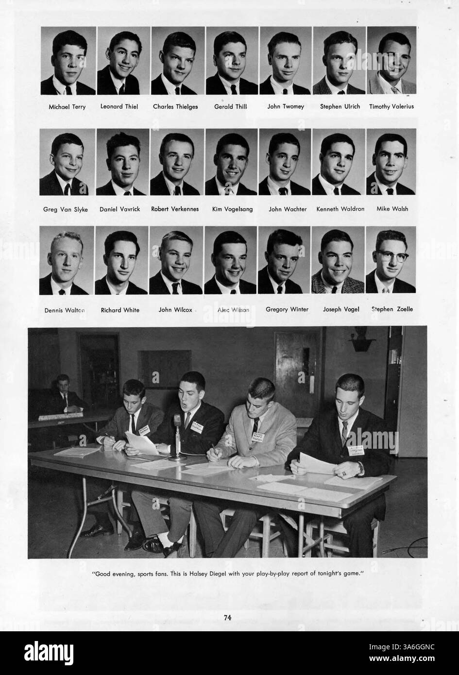 Das Benilde High Yearbook 1963 beleuchtet Schüler, Lehrer, Sport und außerschulische Aktivitäten, die das akademische Jahr 1962-1963 prägten. Stockfoto