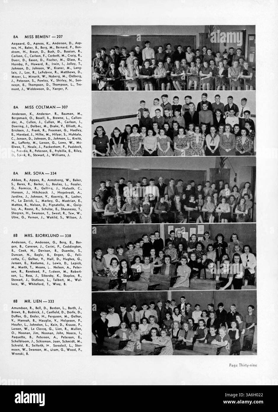 Das Jahrbuch der Marshall High School 1939, der Kardinal, beleuchtet das Leben der Schüler, Lehrer, Clubs, Sportmannschaften und Schlüsselveranstaltungen aus dem Schuljahr 1938-1939. Stockfoto
