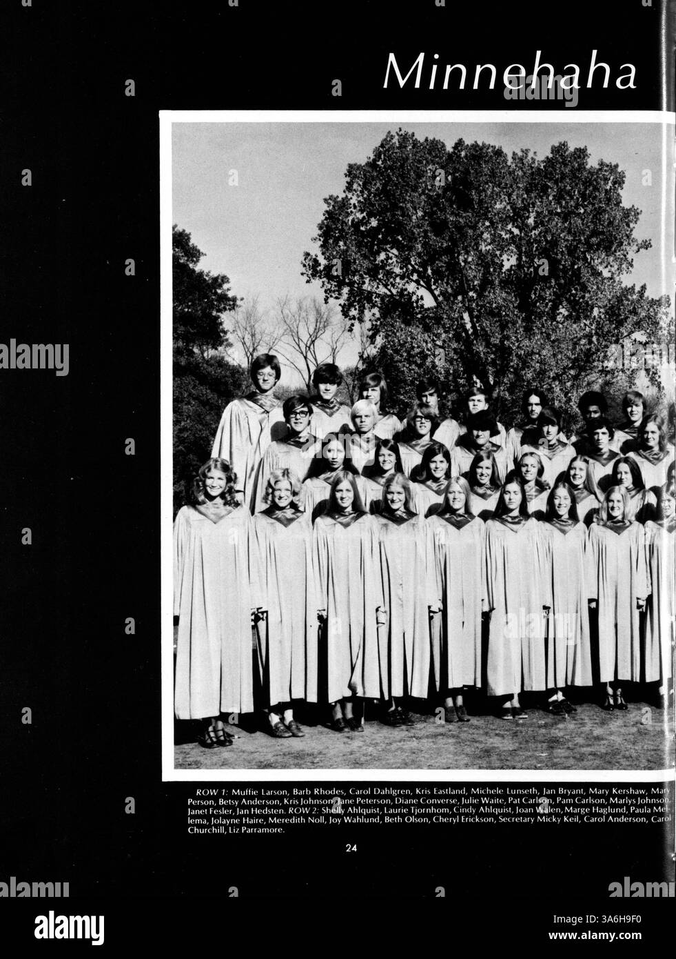 Das Geweih Jahrbuch 1973 der Minnehaha Academy fasst die akademischen, sportlichen und außerschulischen Höhepunkte des Schuljahres mit Schülern und Lehrkräften zusammen. Stockfoto