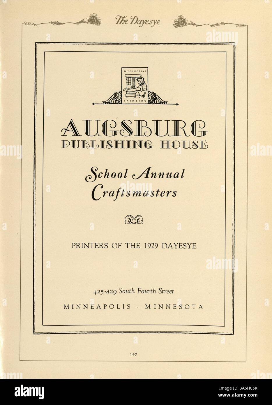 Das Jahrbuch der St. Margaret's Academy 1929 bietet einen umfassenden Überblick über die Beteiligung von Schülern und Lehrern an akademischen und außerschulischen Aktivitäten während des Schuljahres 1928-1929. Stockfoto