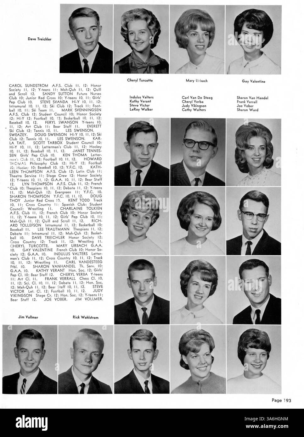 Dieses Jahrbuch der Bloomington High School „64 Bear“ 1964 dokumentiert die akademischen, athletischen und außerschulischen Höhepunkte des Schuljahres 1963-1964, einschließlich Schülerleistungen, Clubs und Teilnahme an Lehrkräften. Stockfoto