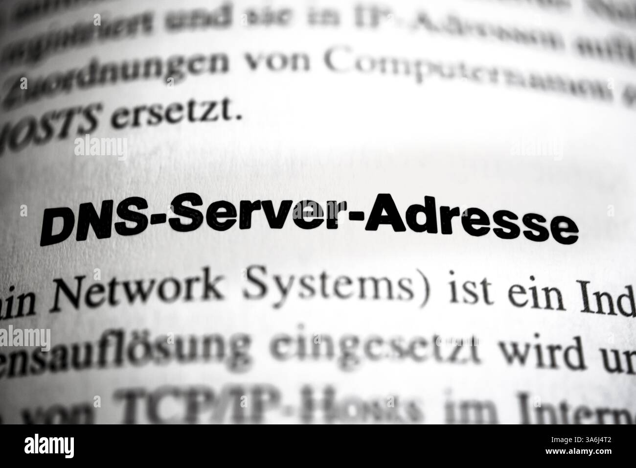 Das Domain Name System (DNS) ist einer der wichtigsten Dienste in vielen IP-basierten Netzwerken Stockfoto
