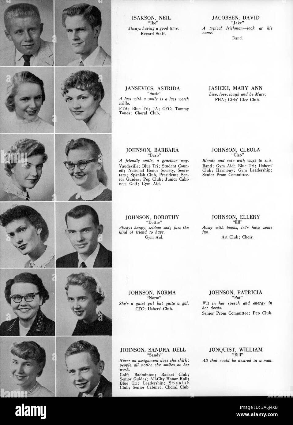 Das Jahrbuch „Wizard“ 1957 von der Edison High School spiegelt die Aktivitäten von Schülern, Lehrern, Leichtathletik, Clubs und anderen wichtigen Veranstaltungen während des Schuljahres 1956-1957 wider. Stockfoto