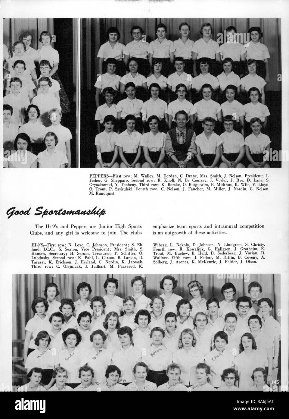 Das Wizard Jahrbuch 1957 der Edison High School dokumentiert die Schüler, Lehrer, Sportveranstaltungen, Clubs und wichtige Aktivitäten des Schuljahres 1956-1957 im Hennepin County. Stockfoto