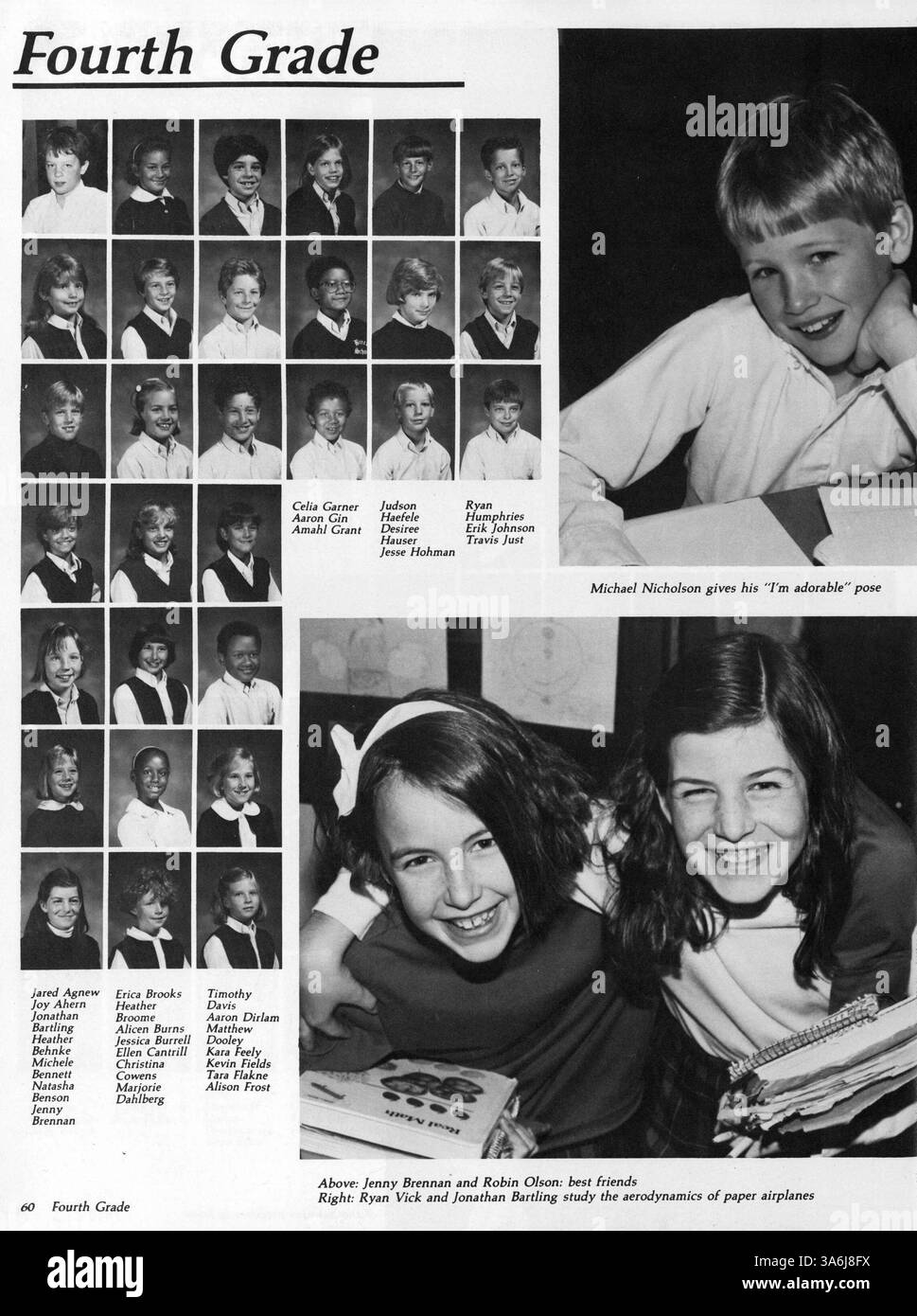 Das Jahrbuch Breck Mustang 1987 dokumentiert das Schuljahr mit Porträts von Schülern, Lehrern, Leichtathletikteams und Studentenclubs und zeigt wichtige Ereignisse und Aktivitäten von 1986 bis 1987. Stockfoto