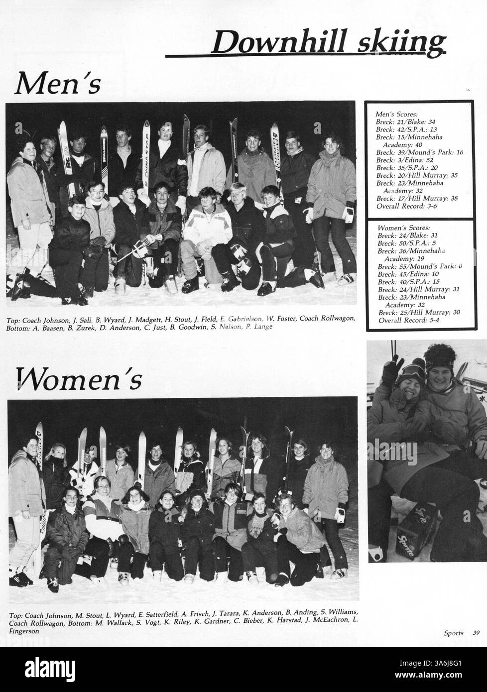 Diese Ausgabe des Jahrbuchs „Mustang“ von Breck 1987 dokumentiert wichtige Ereignisse und Erfolge der Schüler mit Abschnitten zu Leichtathletik, Schulclubs, akademischen Meilensteinen und Mitgliedern der Fakultät. Stockfoto