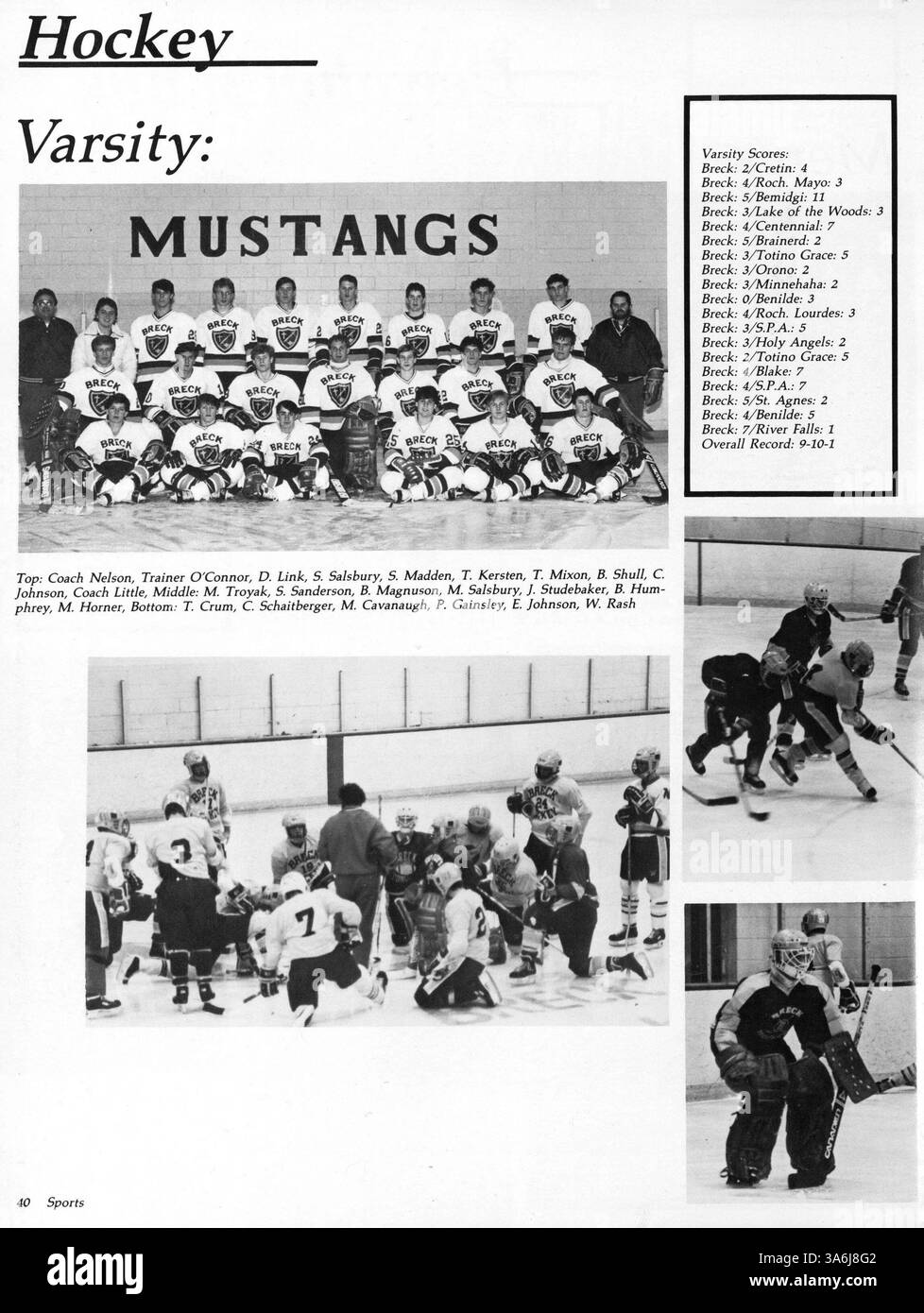 Das Breck Mustang Jahrbuch 1987 dokumentiert die Leistungen und Erfahrungen der Schüler der Breck School während des Jahres 1986-1987, einschließlich Lehrkörper, Sport und außerschulische Aktivitäten. Stockfoto