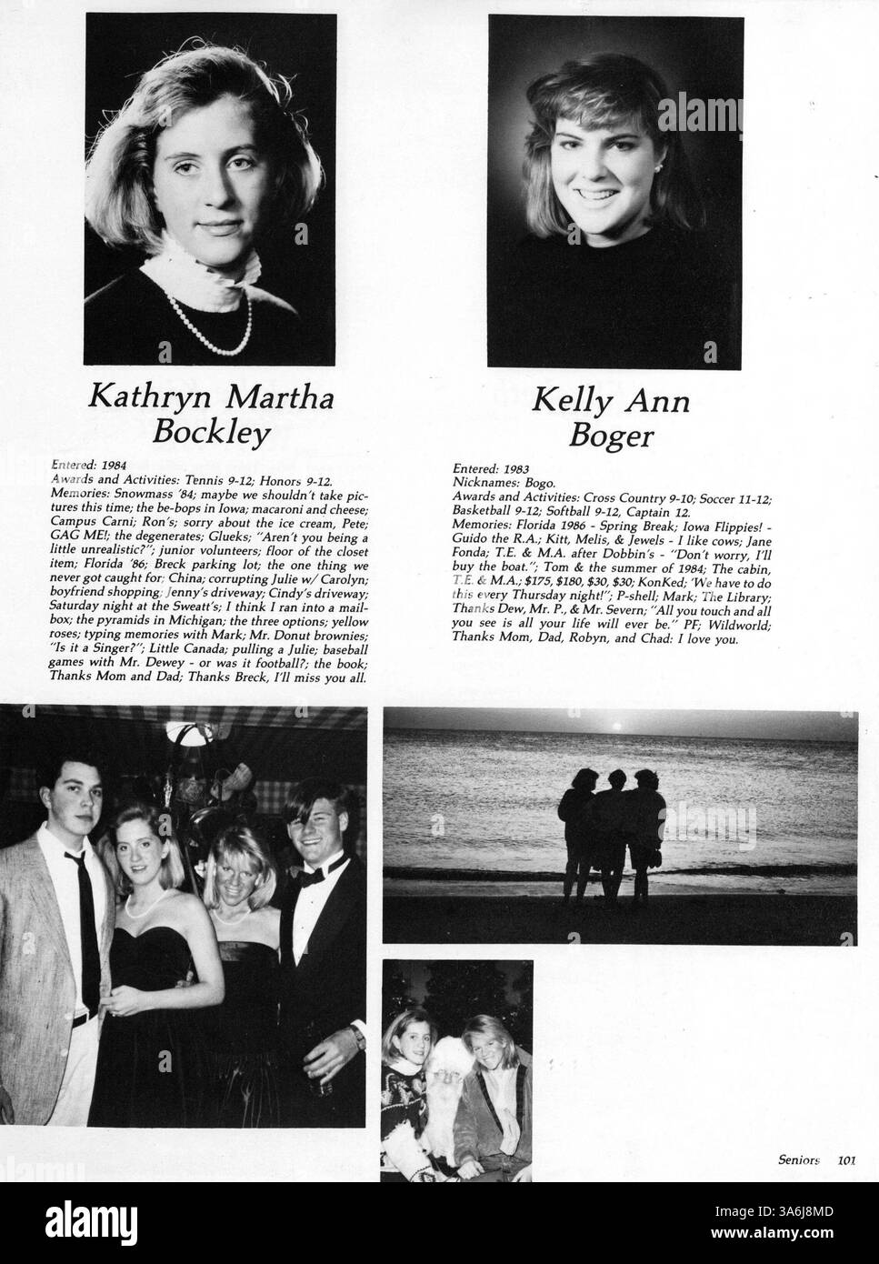 Das Breck Yearbook 1987 beleuchtet die wichtigsten Schulveranstaltungen, sportlichen Leistungen und Leistungen der Schüler während des akademischen Jahres 1986-1987 an der Breck School. Stockfoto