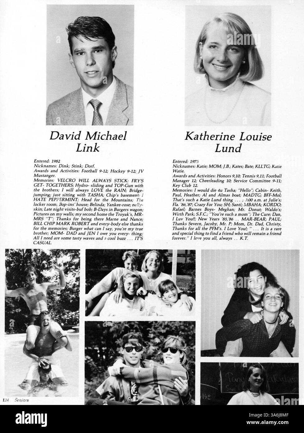 Dieses Breck Jahrbuch 1987 erfasst die wichtigsten Ereignisse und Erfahrungen der Schüler im Schuljahr 1986-1987, darunter Sport, Vereine und akademische Leistungen. Stockfoto