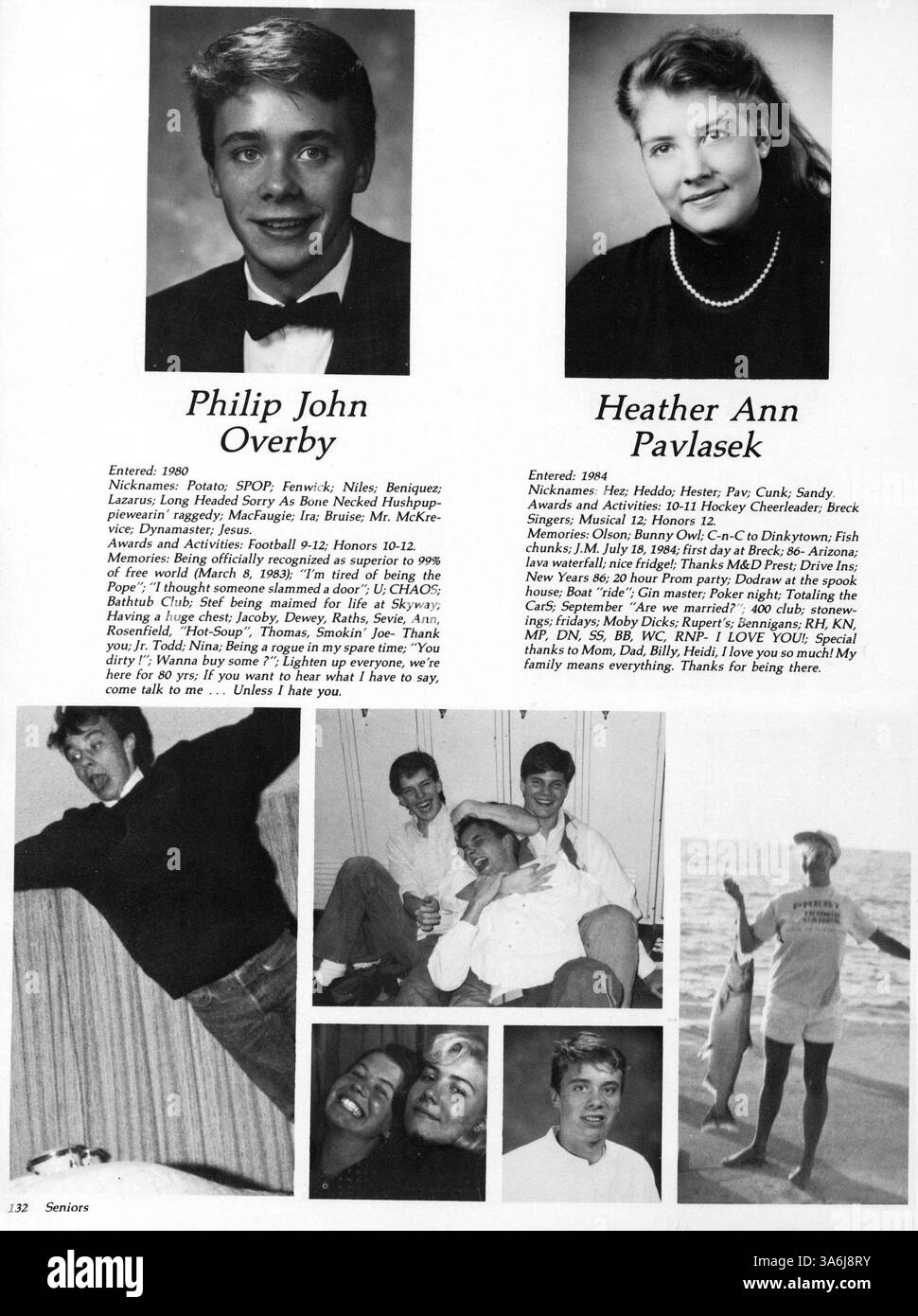 Das Breck Jahrbuch 1987 beleuchtet das Schuljahr 1986-1987 in Breck und dokumentiert das Leben der Schüler, sportliche Veranstaltungen, außerschulische Aktivitäten und Höhepunkte der Fakultät. Stockfoto