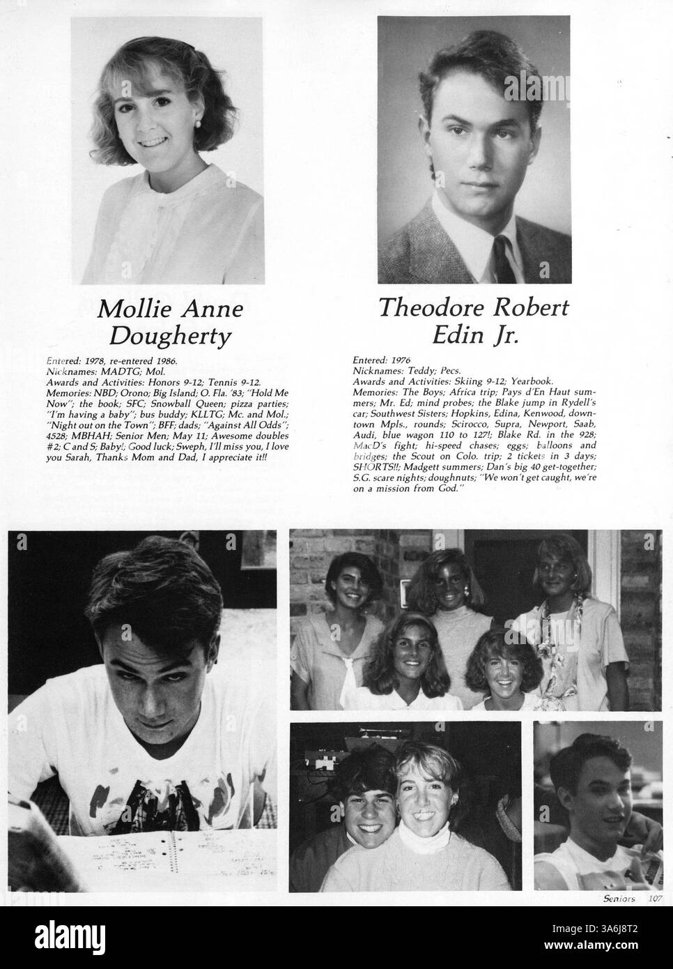 Diese Ausgabe des Breck Jahrbuchs 1987 hebt die bedeutenden akademischen und außerschulischen Meilensteine hervor, die Schüler der Breck School im Jahr 1986-1987 erreicht haben. Stockfoto