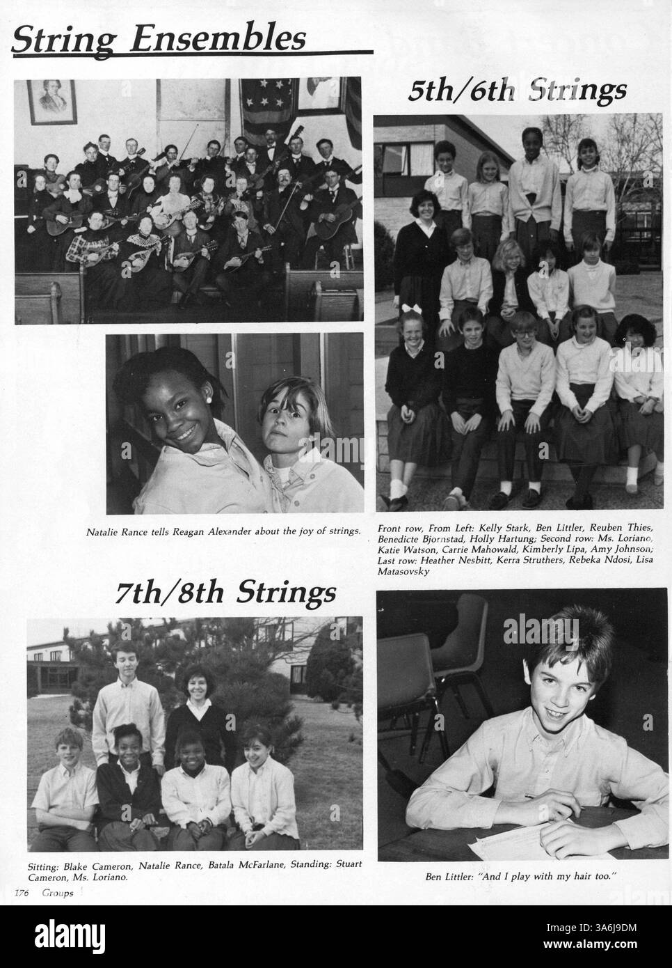 Dieses Breck Jahrbuch 1987 zeigt die Schüler, Lehrkräfte, sportliche Veranstaltungen und außerschulische Clubs, die das Schuljahr 1986-1987 an der Breck School prägten. Stockfoto