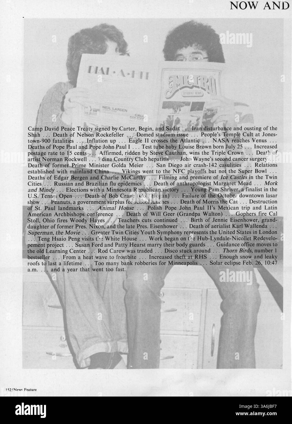 Dieses Jahrbuch 1979 der Richfield High School, die Aurean Silver Anniversary Edition, spiegelt die Erfolge und Erinnerungen der Schüler, Dozenten und Veranstaltungen des Schuljahres 1978-1979 wider. Stockfoto