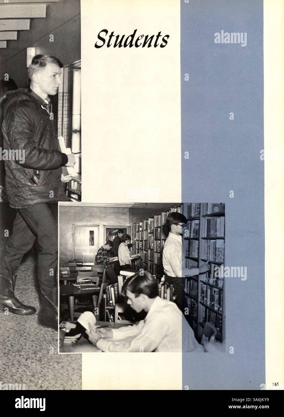 Dieses Robbinsdale High School Jahrbuch aus dem Jahr 1967, The Robin, dokumentiert verschiedene Aspekte des Schuljahres, einschließlich des Schülerlebens, der Leichtathletik, der Fakultät und besonderer Veranstaltungen von 1966 bis 1967. Stockfoto