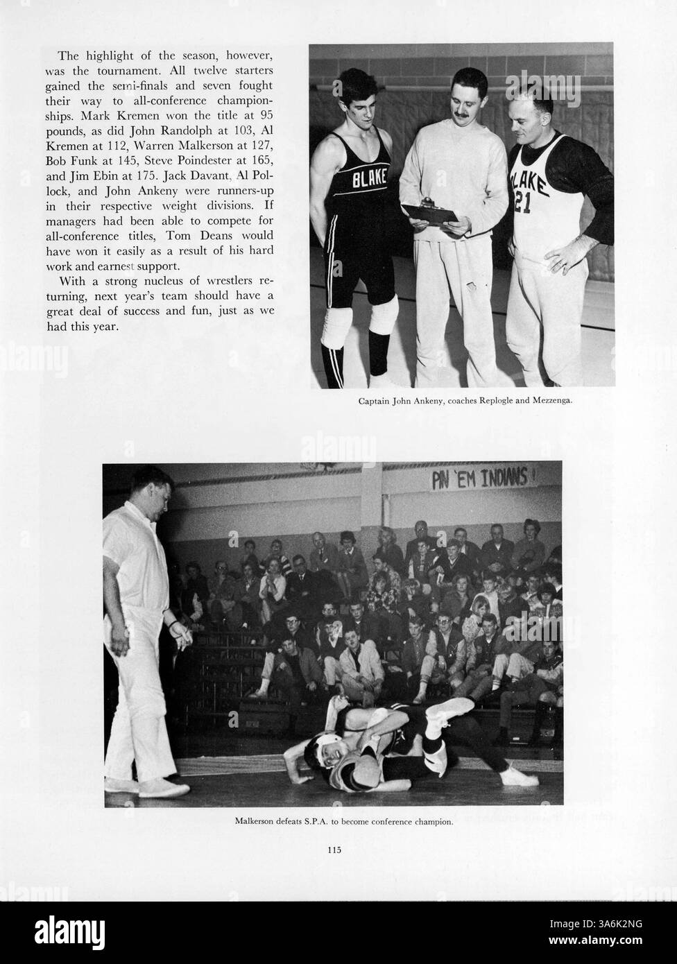 In diesem 1964 Blake Yearbook, Teil der Call O' Pan Serie, werden die wichtigsten Momente und Errungenschaften von Schülern, Dozenten und Mitarbeitern im Schuljahr 1963-1964 vorgestellt. Es dokumentiert verschiedene Schulaktivitäten, Sportveranstaltungen und Vereinsbeteiligungen. Stockfoto