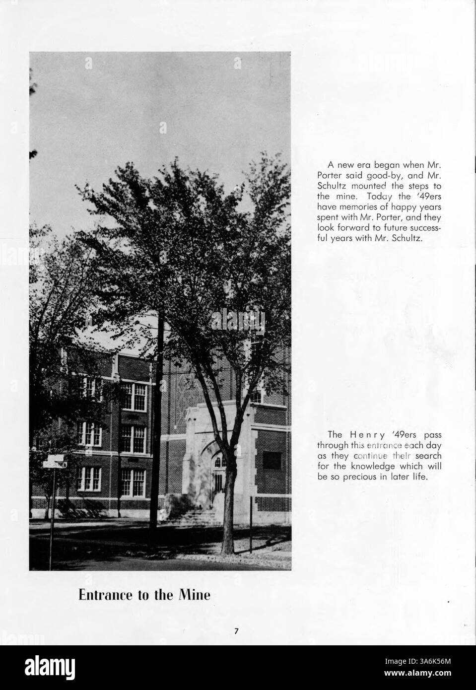Dieses Jahrbuch 1949 der Patrick Henry High School erfasst die Erfahrungen von Schülern, Lehrern und Aktivitäten während des Schuljahres 1948-1949. Stockfoto