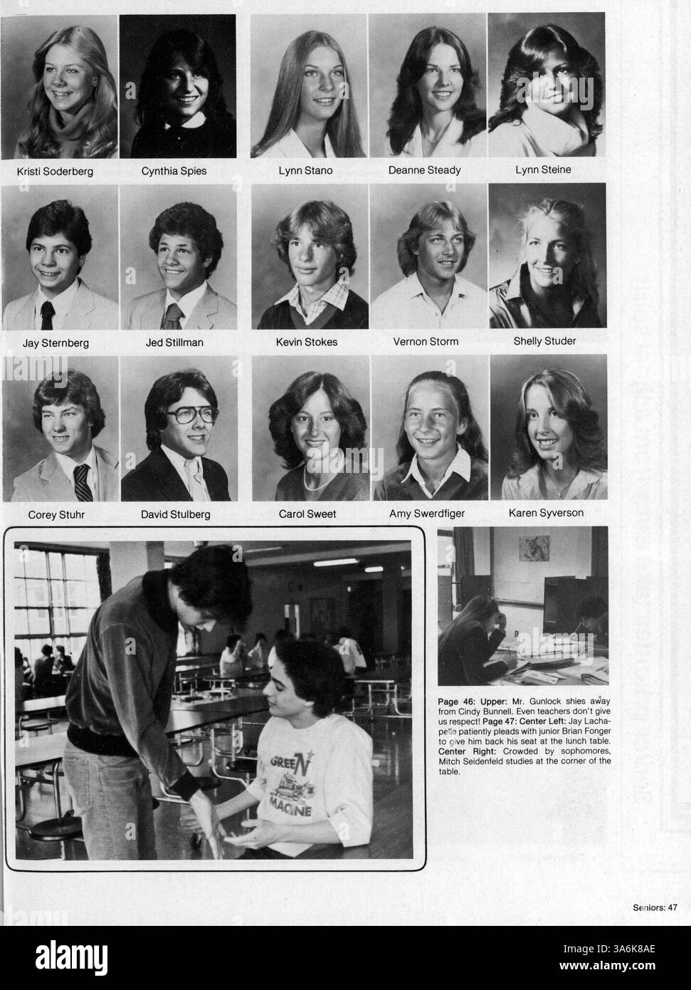 Dieses Jahrbuch „Echowan“ von der St. Louis Park High School 1981 zeigt das Leben der Schüler, darunter Leichtathletik, Akademiker, Vereine und wichtige Veranstaltungen aus dem akademischen Jahr 1980-1981. Stockfoto