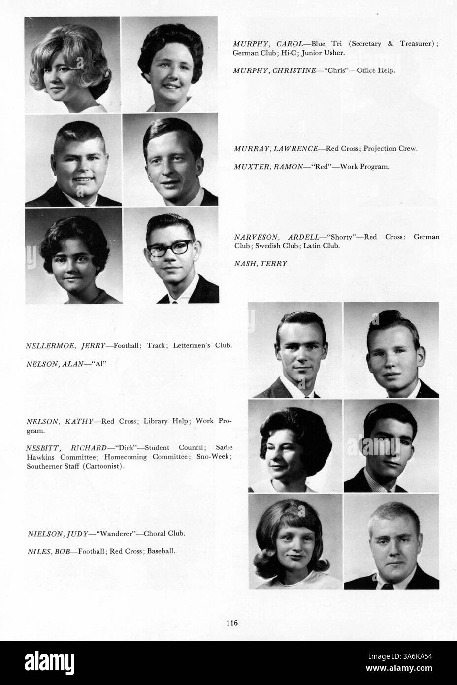 Das Jahrbuch „Tiger“ von der South High School 1964 erfasst die Leistungen von Schülern, Lehrern, Sportlern und außerschulischen Clubs im Schuljahr 1963-1964 mit Schwerpunkt auf afroamerikanischer Geschichte und kulturellen Beiträgen. Stockfoto