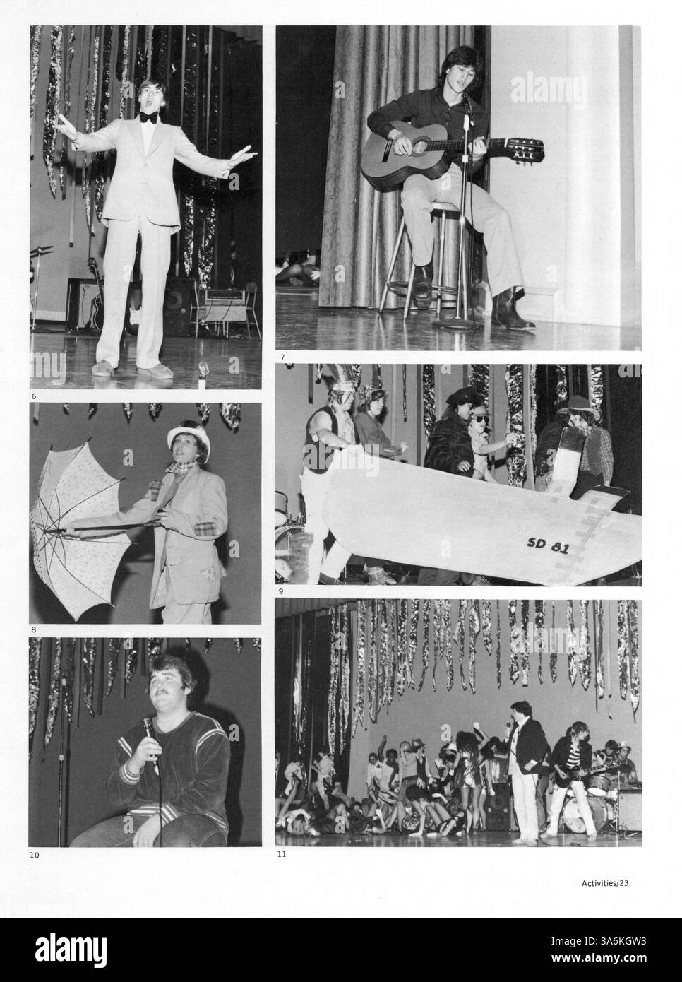 Wizard '81, das Jahrbuch der Edison High School 1981, enthält Highlights aus dem akademischen Jahr 1980-1981, darunter Schüleraktivitäten, Leichtathletik, Schulclubs und bedeutende Veranstaltungen. Stockfoto