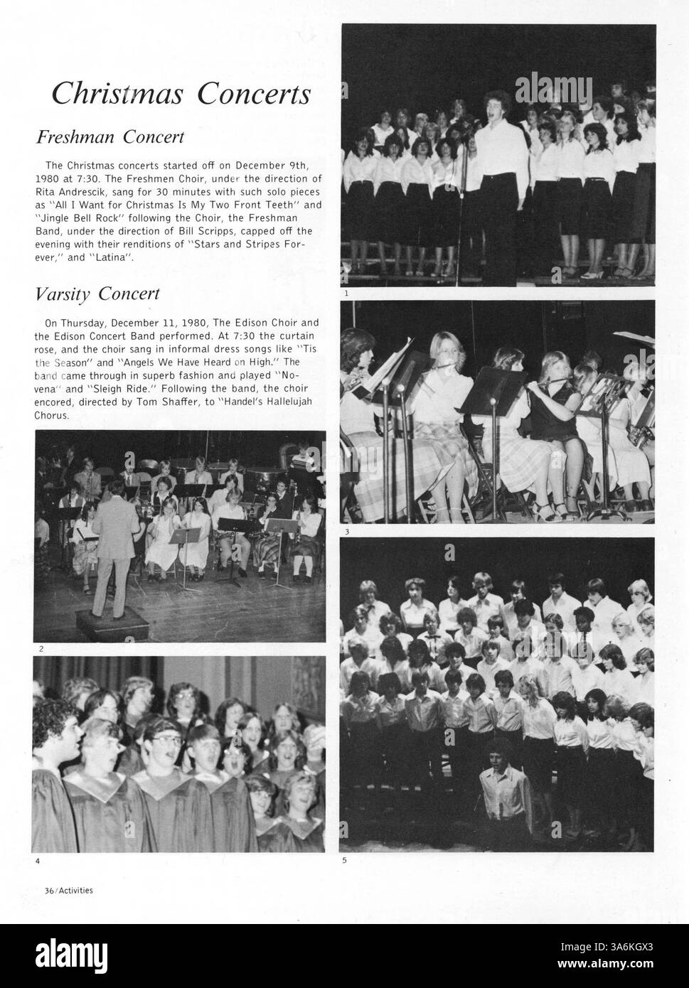 Das Jahrbuch „1981 Wizard '81“ von der Edison High School zeigt das Leben der Schüler, akademische Aktivitäten, sportliche Veranstaltungen und außerschulische Beteiligung während des Schuljahres 1980-1981. Stockfoto