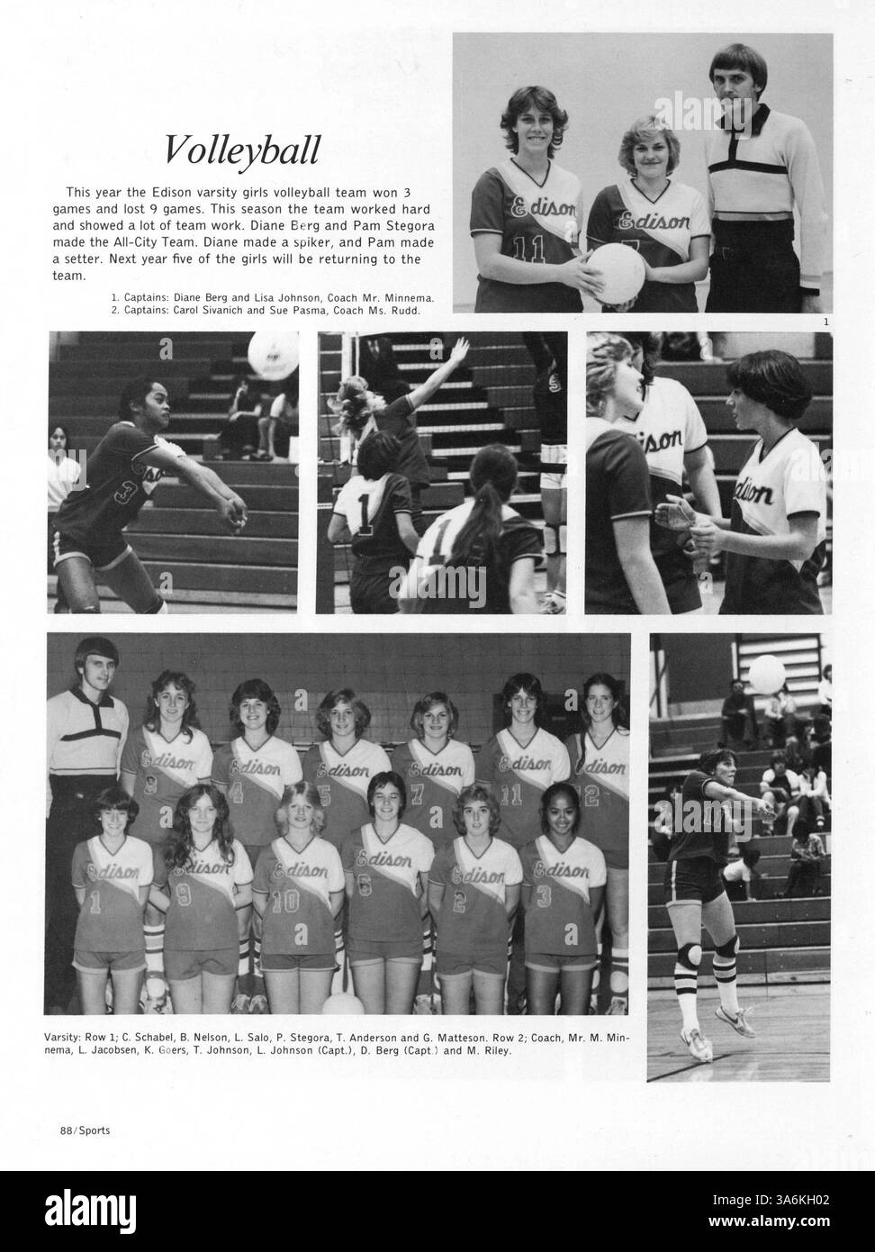 Das Jahrbuch 1981 Wizard '81 von der Edison High School dokumentiert das Schuljahr 1980-1981 mit Sportmannschaften, Schulvereinen, Schülerleistungen und Lehrerbeiträgen zu außerschulischen Aktivitäten. Stockfoto