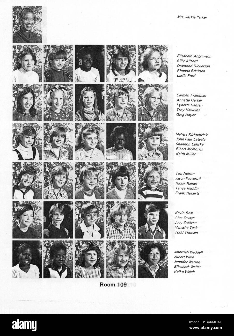 Das Putnam Grundjahrbuch 1981 dokumentiert die Schüler, Lehrer und Aktivitäten des Schuljahres, einschließlich der Höhepunkte aus dem Jahr 1980-1981 und der Leistungen der Schüler. Stockfoto