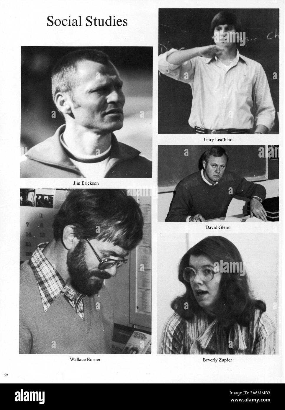 Dieses 1980 Antler Jahrbuch der Minnehaha Academy zeigt Studenten, Dozenten, Leichtathletik und Clubs aus dem Schuljahr 1979-1980. Fehlende Seiten 55, 56 und 59-62. Stockfoto