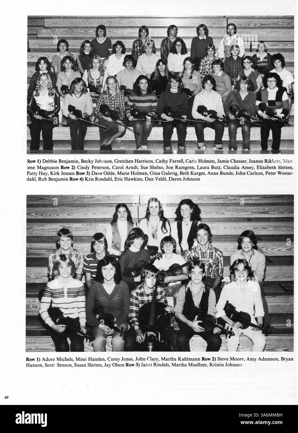 Das Jahrbuch 1980 Antler von der Minnehaha Academy deckt das Schuljahr 1979-1980 ab und dokumentiert Studenten, Lehrkräfte, Leichtathletik und Vereine. Die Seiten 55, 56 und 59-62 fehlen. Stockfoto