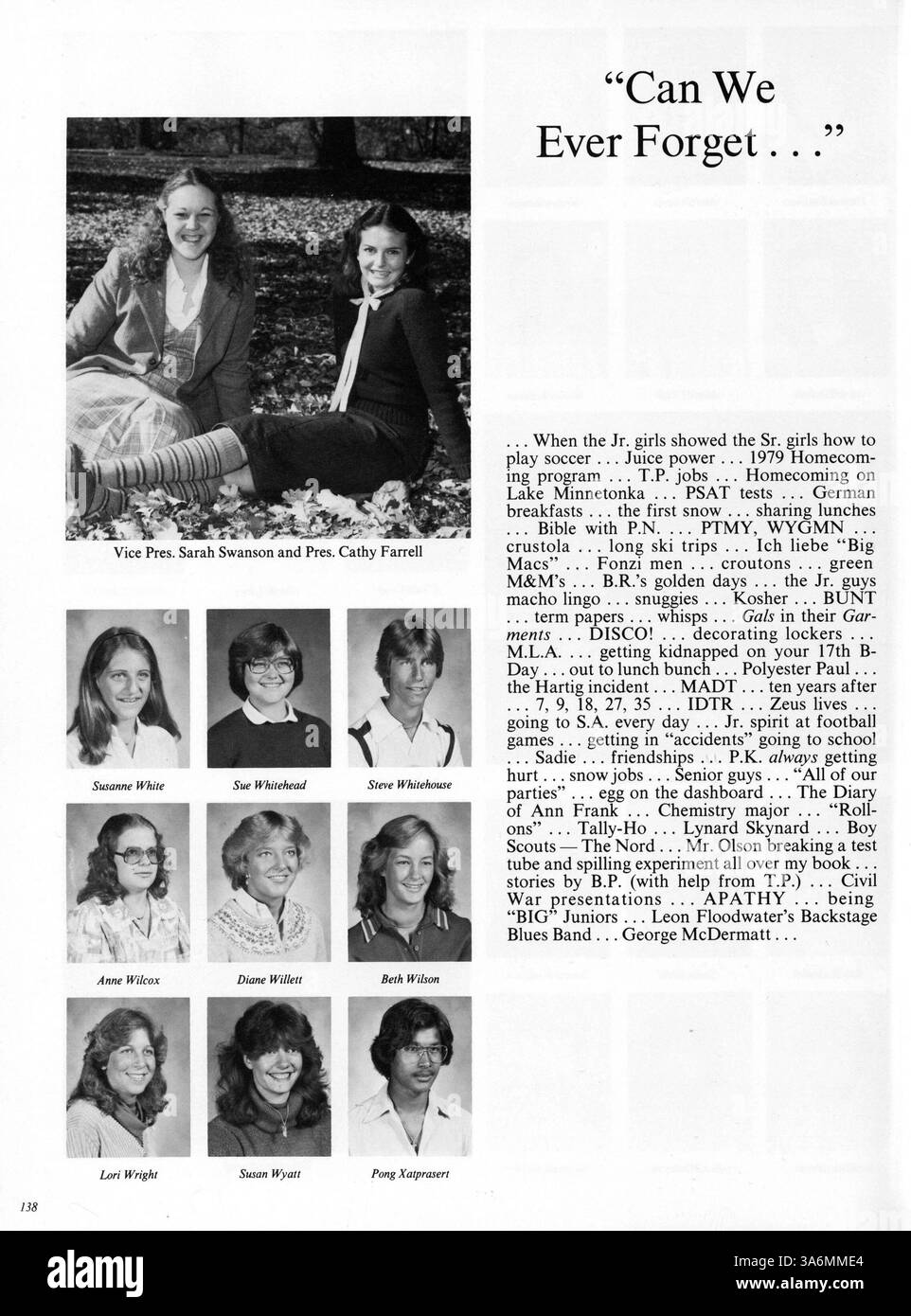 Das Jahrbuch 1980 Antler von der Minnehaha Academy zeigt das Schuljahr 1979-1980 mit Beiträgen zu Schülern, Lehrern, Vereinen, Leichtathletik und anderen Aktivitäten. Die Seiten 55, 56 und 59-62 fehlen. Stockfoto