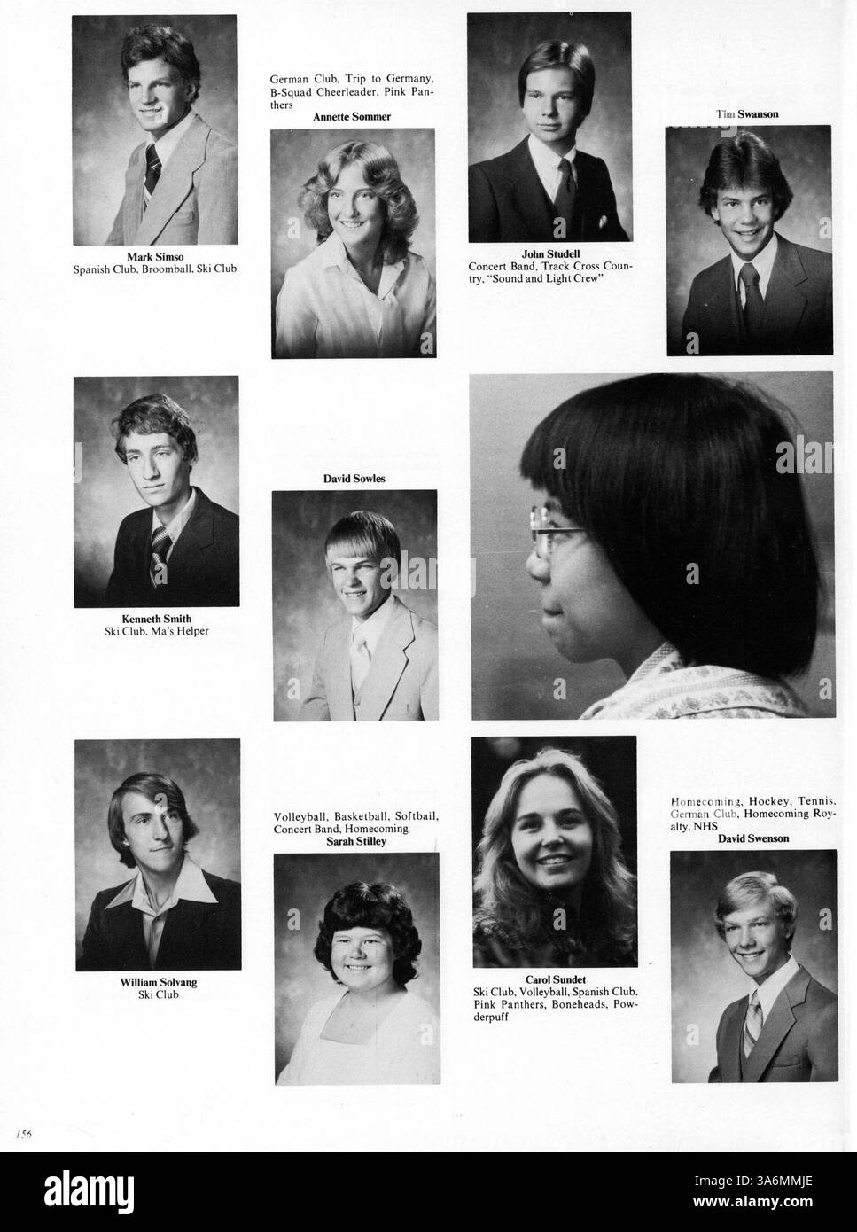 Dieses Jahrbuch der Minnehaha Academy dokumentiert Schüler, Lehrer, Vereine, Leichtathletik und Veranstaltungen aus dem Schuljahr 1979-1980. Beachten Sie, dass die Seiten 55, 56 und 59-62 fehlen. Stockfoto