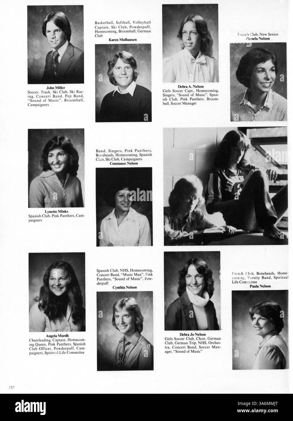 Das Jahrbuch 1980 Antler der Minnehaha Academy zeigt Schüler, Lehrer, Vereine, Leichtathletik und andere wichtige Veranstaltungen aus dem akademischen Jahr 1979-1980. Die Seiten 55, 56 und 59-62 fehlen. Stockfoto