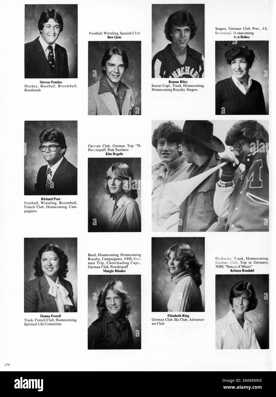 Das Jahrbuch Antler 1980 der Minnehaha Academy spiegelt das akademische Jahr 1979-1980 wider und dokumentiert Schüler, Lehrer, Leichtathletik und Vereine. Die Seiten 55, 56 und 59-62 fehlen. Stockfoto