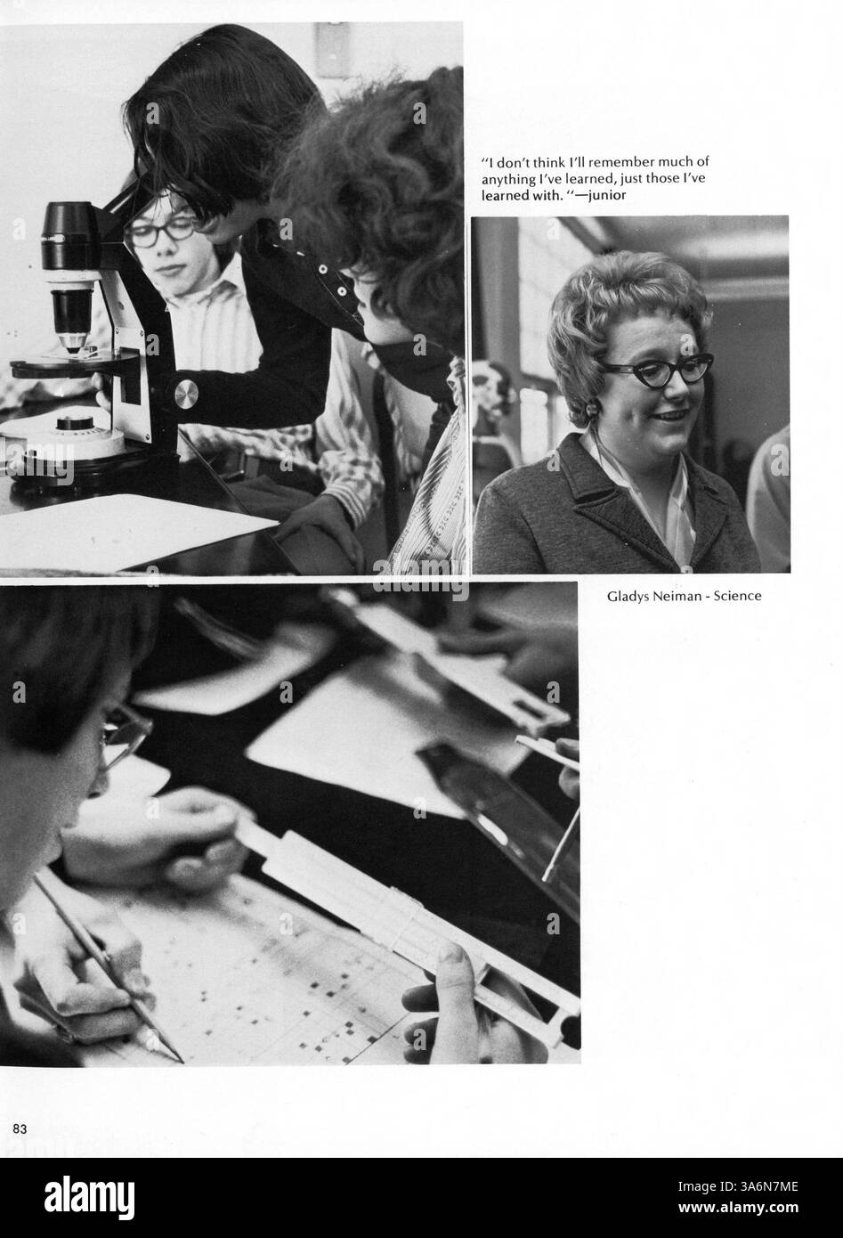 Das Hopkins Eisenhower Yearbook 1972 enthält eine visuelle Aufzeichnung des Schuljahres und dokumentiert Schüler, Mitarbeiter, Leichtathletik, Vereine, und andere Aktivitäten, die das akademische Jahr 1971-1972 prägten. Der verwaschene violette Umschlag symbolisiert den Vintage-Charakter dieses Jahrbuchs. Stockfoto