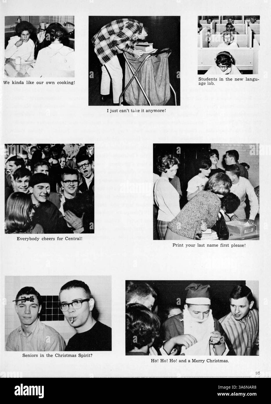 Das Jahrbuch 1964 Centralian beleuchtet das Studentenleben an der Central High während des akademischen Jahres 1963-1964 mit Akademikern, Leichtathletik, Vereinen und Schulveranstaltungen. Es dokumentiert die Beiträge afroamerikanischer Schüler zur Gestaltung der Kultur und Aktivitäten der Schule. Stockfoto