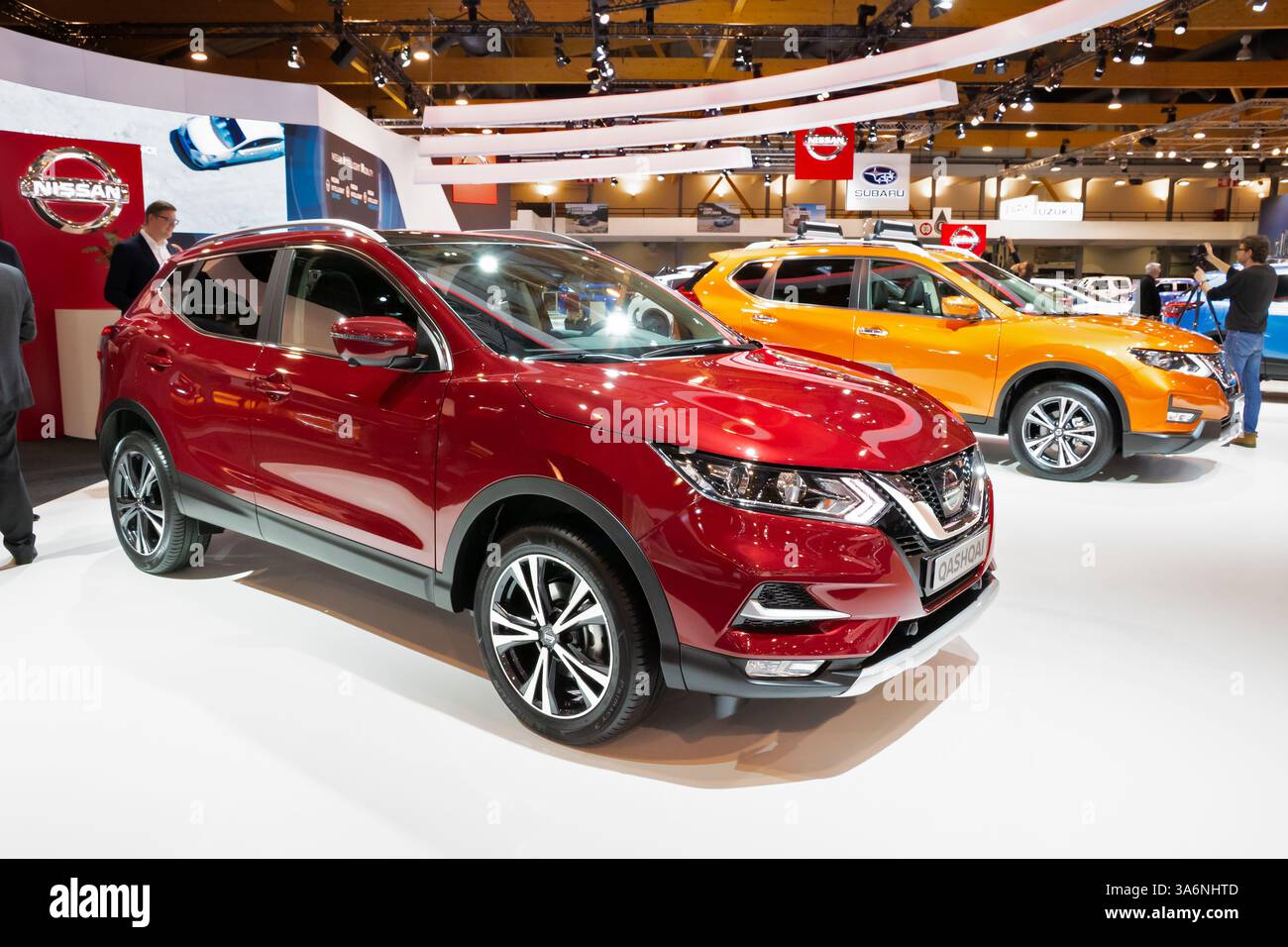 Nissan Qashqai Auto auf der Brüsseler Autosalon Motor Show. Belgien - 10. Januar 2018. Stockfoto