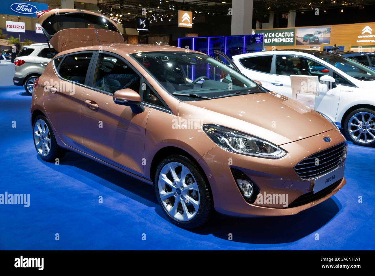 Ford Fiesta Car auf der Brüsseler Autosalon Motor Show. Belgien - 10. Januar 2018. Stockfoto