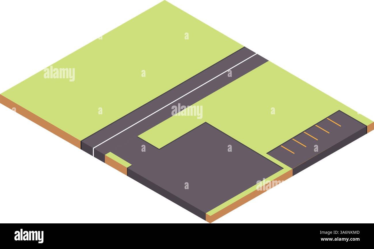 Isometrischer leerer Straßenvektor Stock Vektor