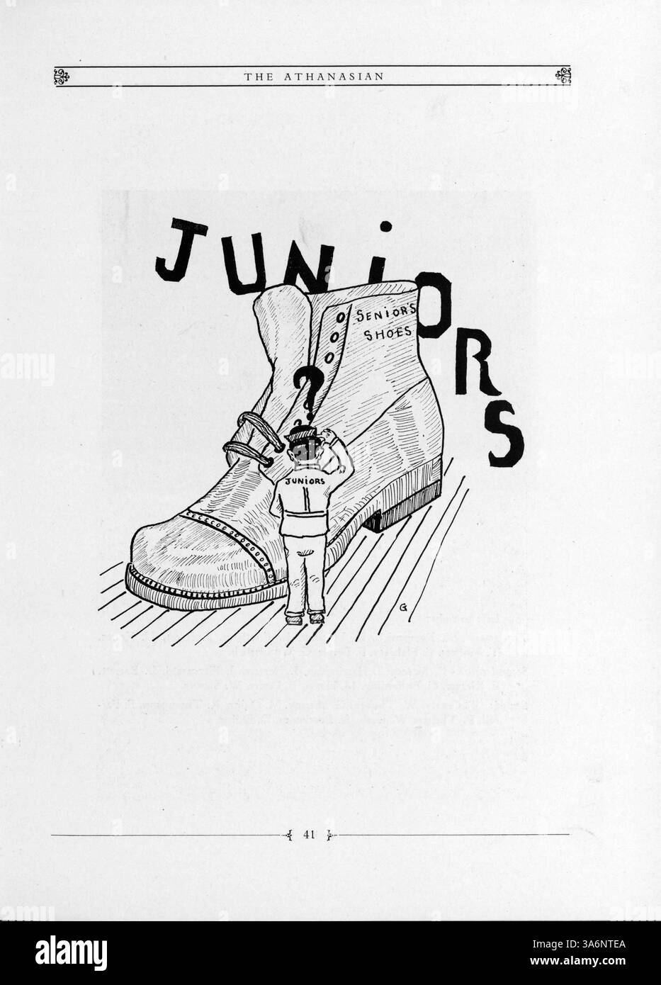 Das Jahrbuch 1925 der de La Salle High School fasst die akademischen und außerschulischen Höhepunkte wie Leichtathletik, Vereine und Schülerleistungen auf. Stockfoto