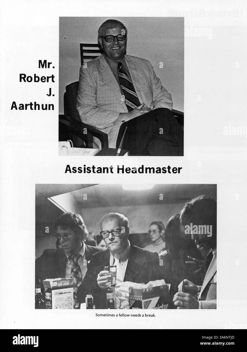 Breck Yearbook 1974, Mustang, dokumentiert die Leistungen und Aktivitäten der Studentenschaft und der Fakultät während des akademischen Jahres 1973-1974, einschließlich Sport und Vereine. Stockfoto