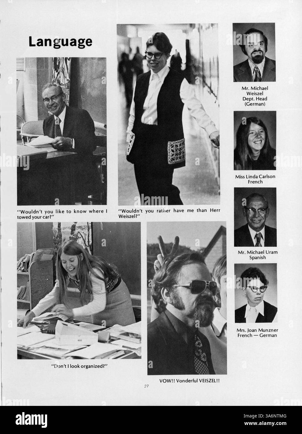 Dieses Breck Yearbook fasst das wesentliche des akademischen Jahres 1973-1974 zusammen und enthält Abschnitte, die Studenten, Lehrkräfte, Sport und verschiedenen Clubs und Aktivitäten gewidmet sind. Stockfoto