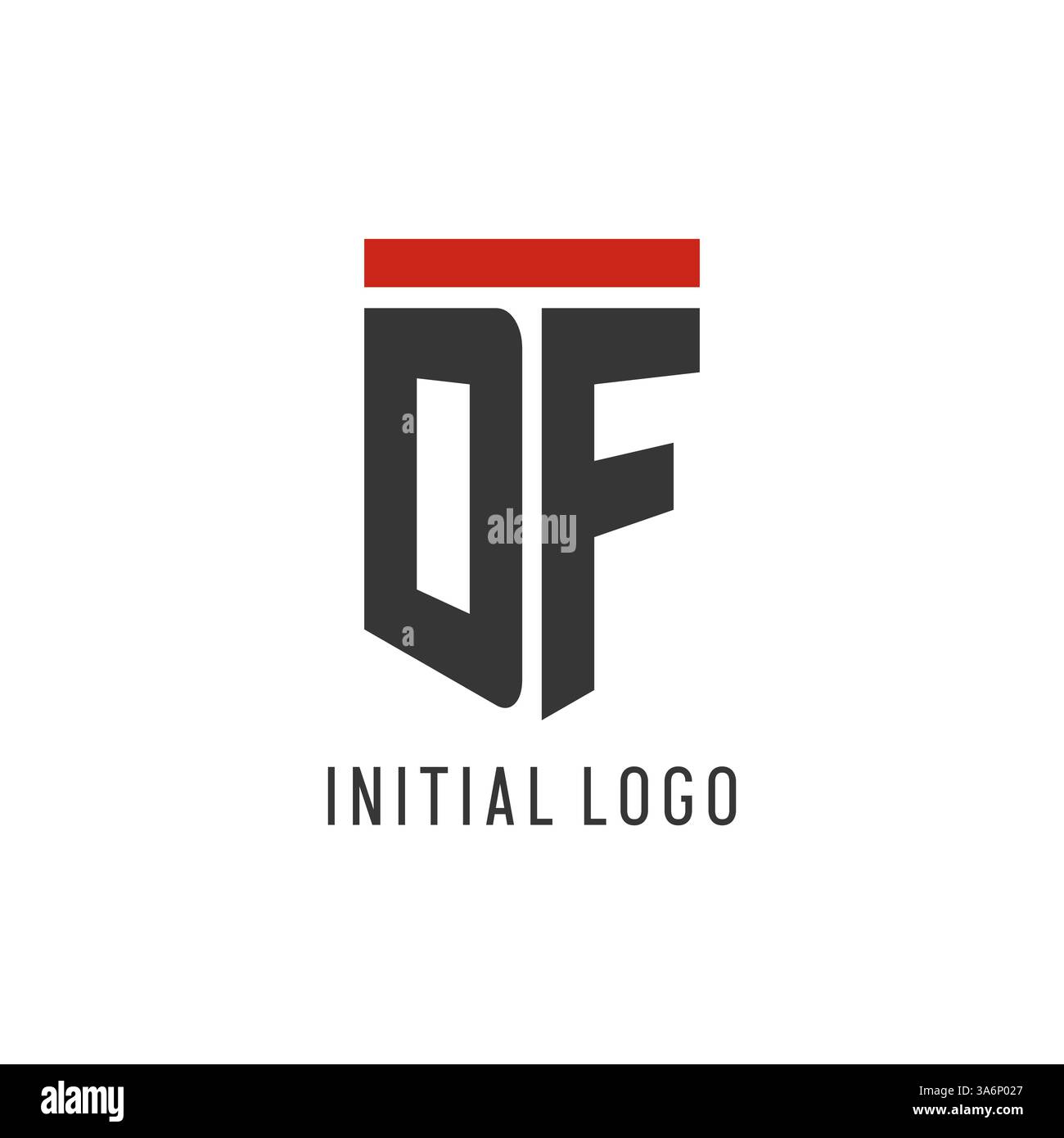 DF Initial Esport-Logo mit einfacher Vektorgrafik im Shield-Design Stock Vektor