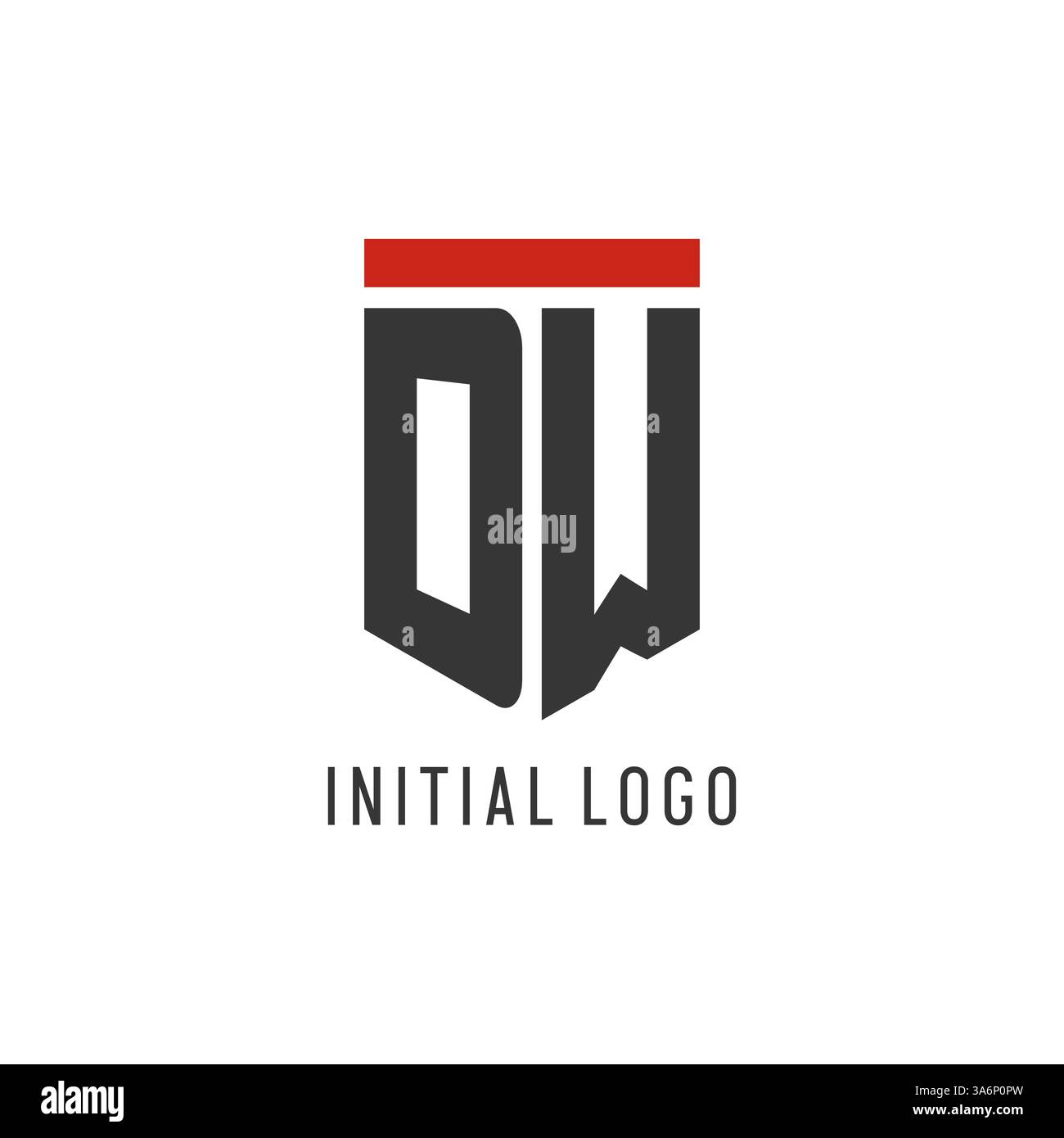 DW-Initial-Esport-Logo mit einfacher Vektorgrafik im Shield-Design Stock Vektor