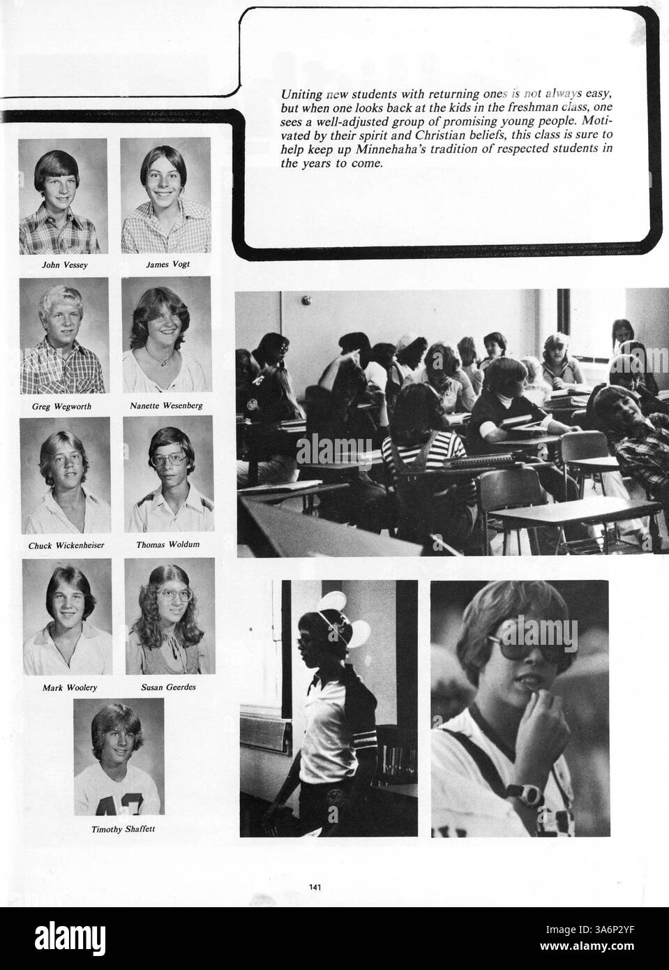 Das Antler Yearbook 1979 fängt die Höhepunkte des Schuljahres 1978-1979 ein und zeigt Schüler, Dozenten, Sportmannschaften und außerschulische Aktivitäten. Stockfoto