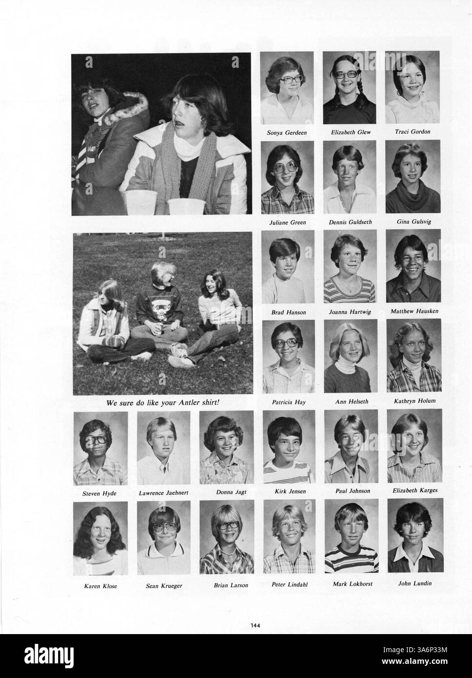 Das Antler Yearbook 1979 erfasst die wichtigsten Ereignisse des Schuljahres, darunter Leichtathletik, Schülerleistungen, Beiträge der Lehrkräfte und außerschulische Aktivitäten. Stockfoto