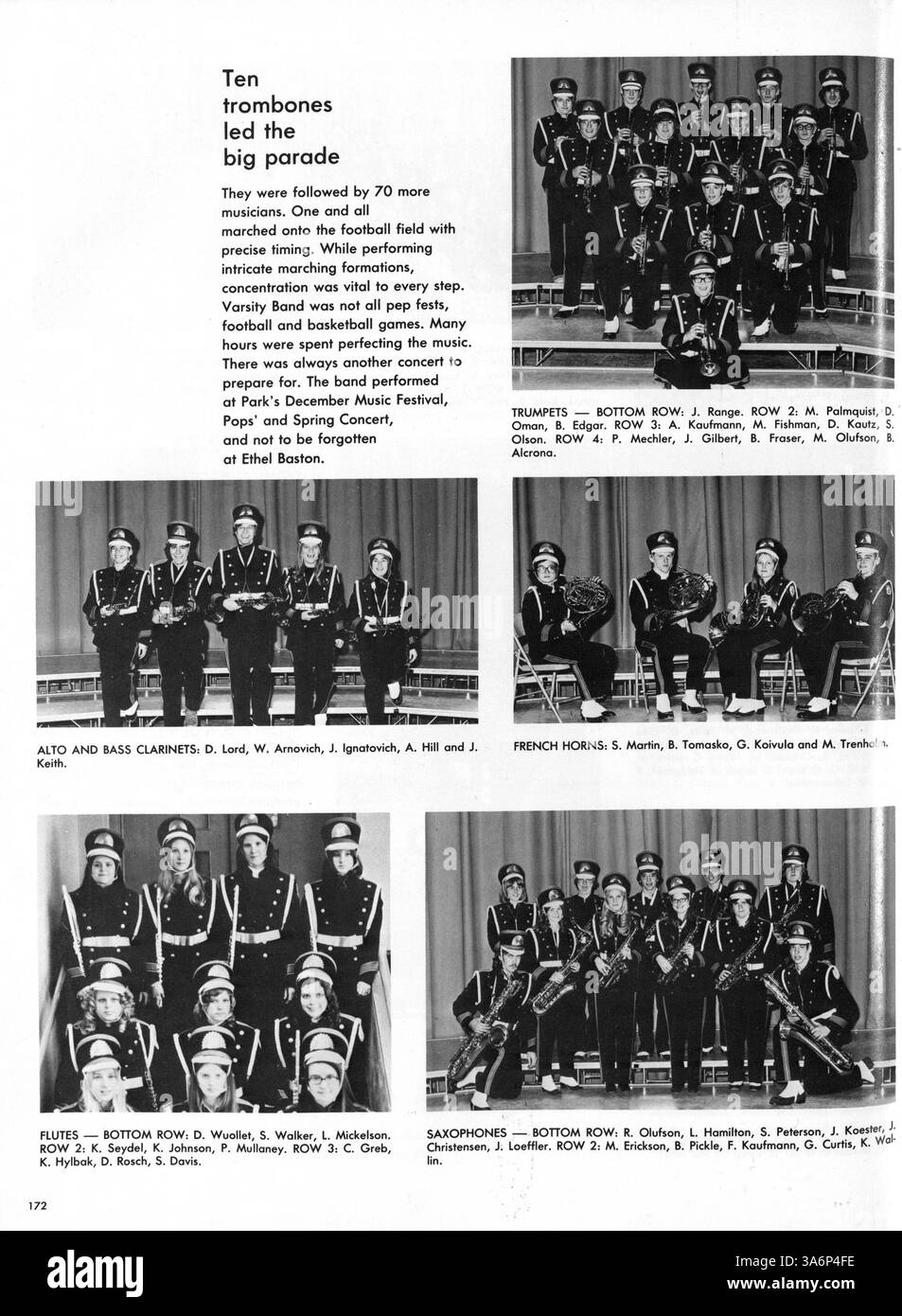 Das Echowan Jahrbuch 1973 von der St. Louis Park High School dokumentiert das akademische Jahr und erfasst Studentenporträts, Fakultätsmitglieder, Clubs, Sportveranstaltungen, und wichtige Schulveranstaltungen von 1972 bis 1973. Stockfoto